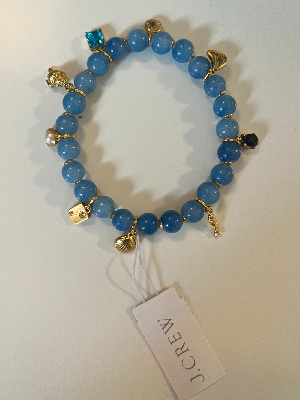 JCrew Blue & Gold Charm Bracelet